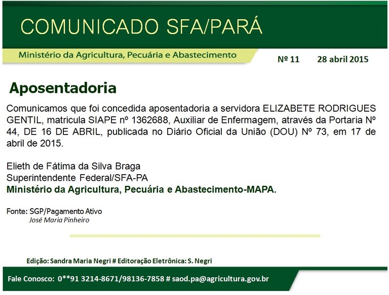 COMUNICADO Nº 11 Aposentadoria SFA-PA.jpg