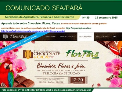 Comunicado SFA-PA Nº 39 - 3º FESTIVAL INTERNACIONAL DO CHOCOLATE - FLOR PARÁ.jpg
