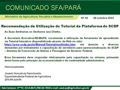 Comunicado SFA-PA Nº 43 - Recomendação SE-MAPA.jpg