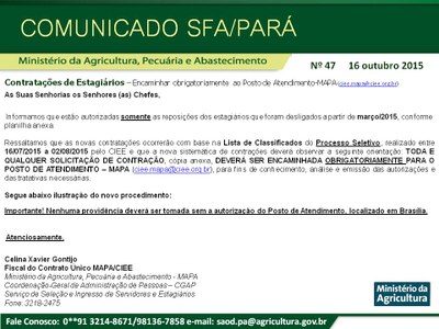 Comunicado SFA-PA Nº 47 - Contratação de estagiários.jpg